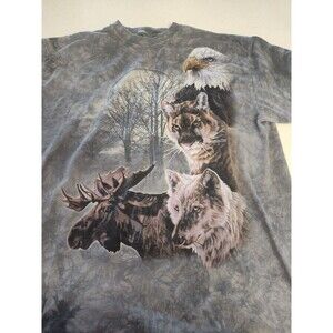 The Mountain Tie-Die Men's T-Shirt Size 2XL Moose, Wolf, Eagle, Mountain Lion
